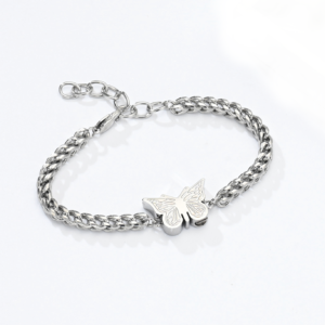 Asarmband Zilverkleurige Vlinder Edelstaal