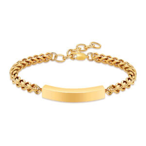 Goudkleurige Asarmband Graveerplaat Heren