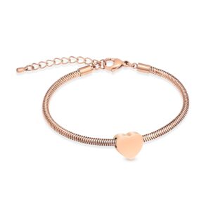 Rozégouden Hartje Bedel Inclusief Armband